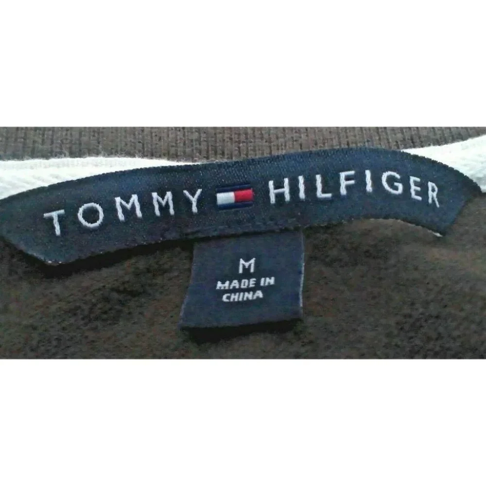 Tommy Hilfiger Unisex Collar Shirt Long Sleeve Top Button Taper Cut Brown Size M - Picture 4 of 16